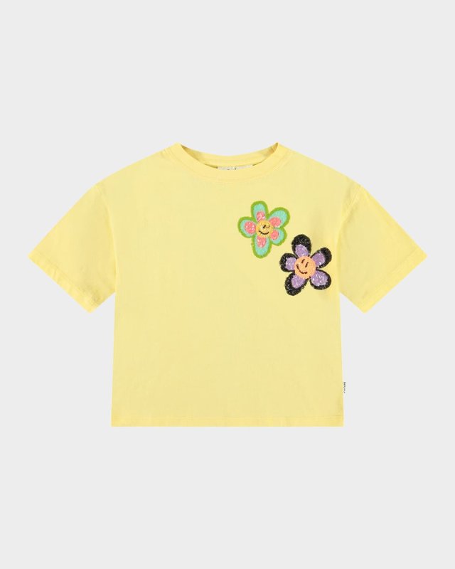 Girl's Reinette Sequin Flowers T-Shirt, Size 8-